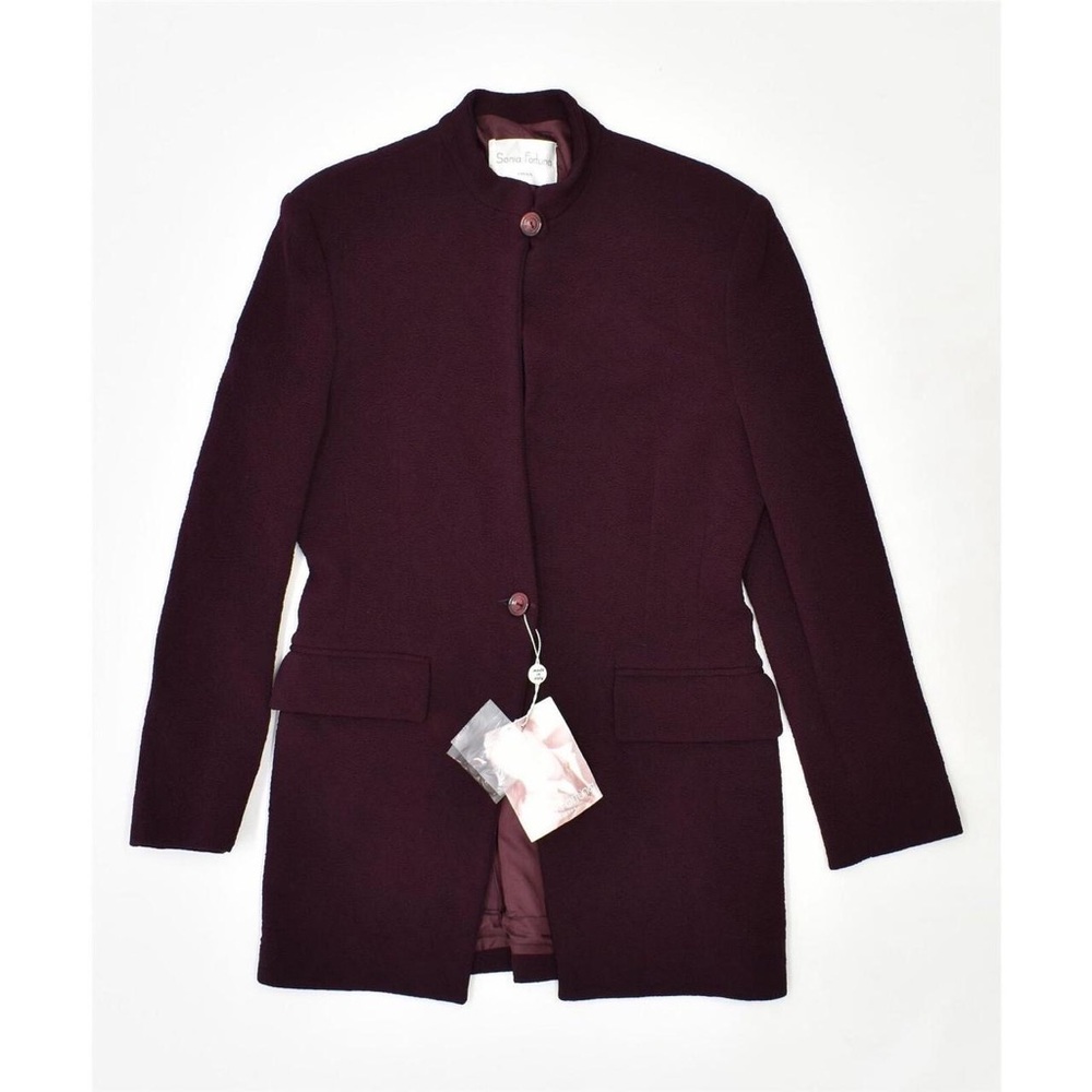 Used  SONIA FORTUNA Womens Longline Blazer Jacket UK 14 Large Purple Vintage